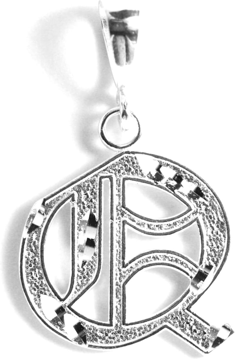 Deidreamers Personalized Gothic Old english Sterling Silver Initial A-Z Pendant. - Image 1
